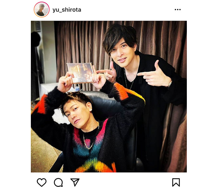 城田優、佐藤健と久々の2ショットに反響!「本当に素敵な時間でした」※画像は城田優 Instagramより
