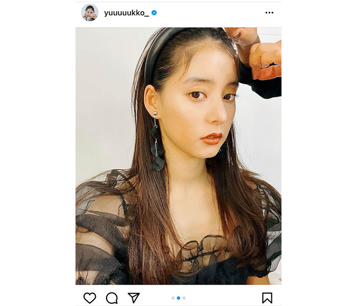 新木優子、透け感黒コーデで肌見せセクシー「シンデレラみたい!」