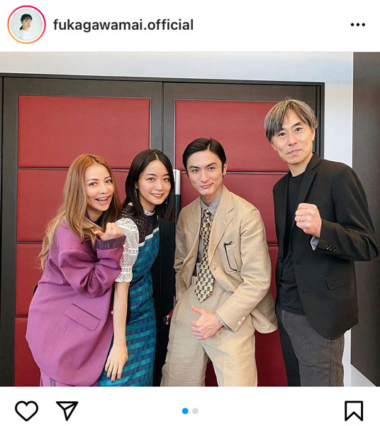 深川麻衣、「おもいで写眞」で共演の香里奈、高良健吾とピースで3ショット!