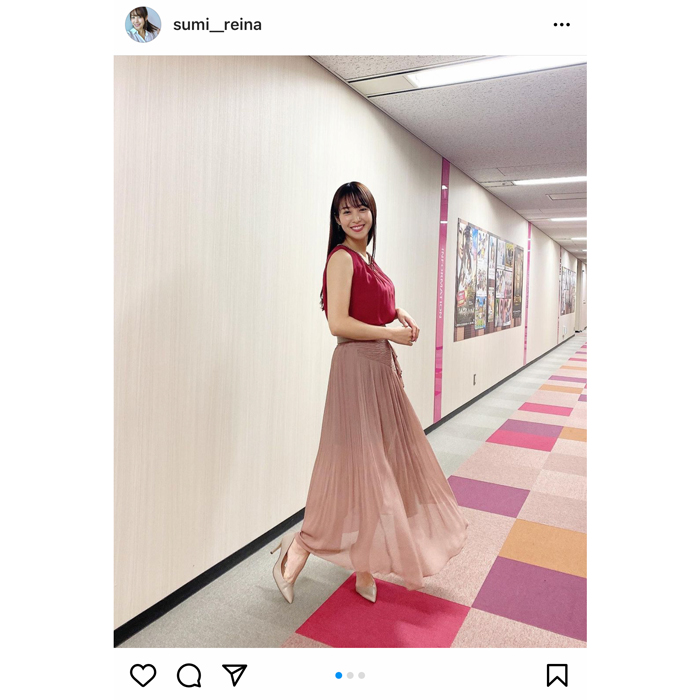 鷲見玲奈、桜色のノースリーブで二の腕を披露!「美し過ぎるのよ」