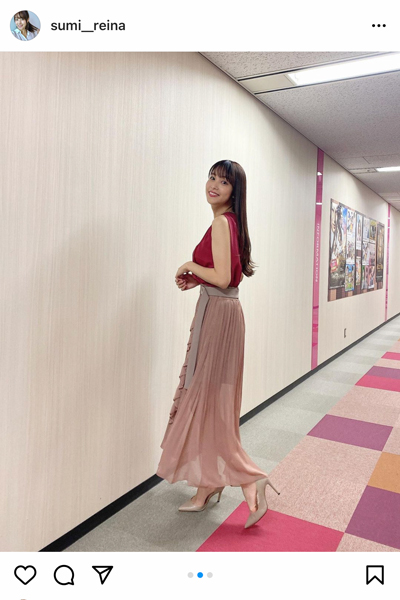 鷲見玲奈、桜色のノースリーブで二の腕を披露!「美し過ぎるのよ」