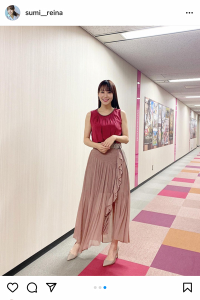 鷲見玲奈、桜色のノースリーブで二の腕を披露!「美し過ぎるのよ」
