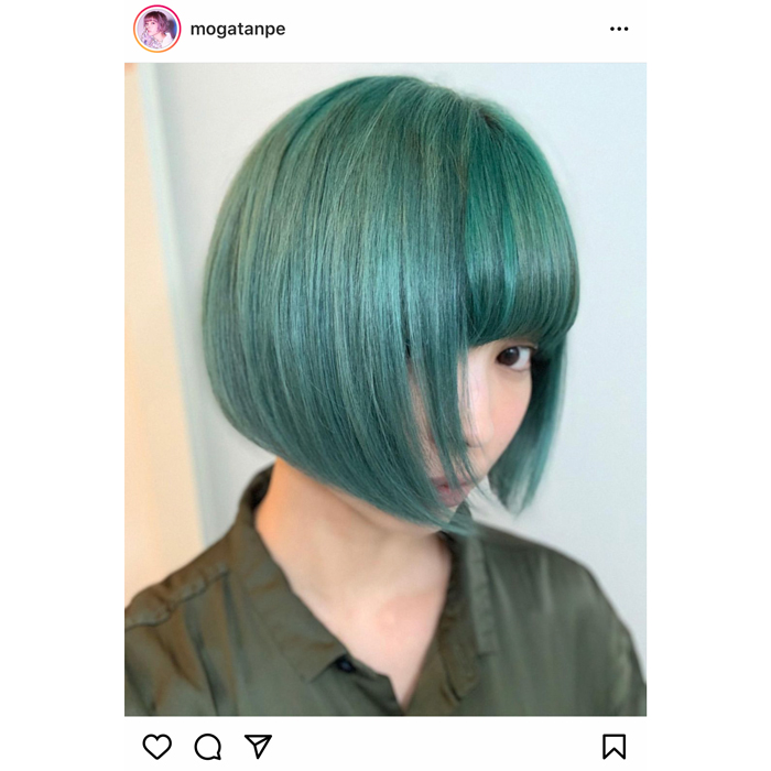 最上もが、役作りでグリーンヘアーに!「クールでカワイイ」「ラムちゃんみたい」と反響。
