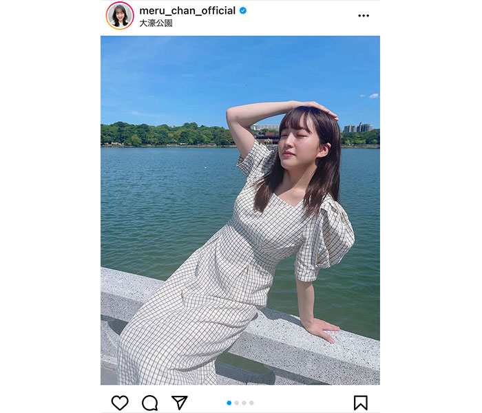 HKT48 田島芽瑠、爽やかなワンピースコーデで暑さを吹き飛ばす!