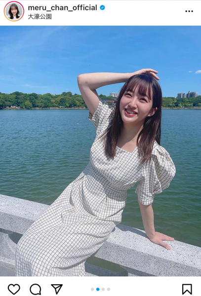 HKT48 田島芽瑠、爽やかなワンピースコーデで暑さを吹き飛ばす!