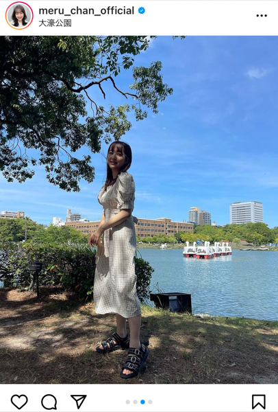 HKT48 田島芽瑠、爽やかなワンピースコーデで暑さを吹き飛ばす!