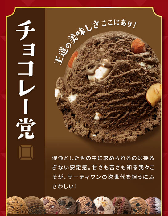 あなたは何党？！次世代エースがいま決まる！サーティワン党対抗フレーバー総選挙