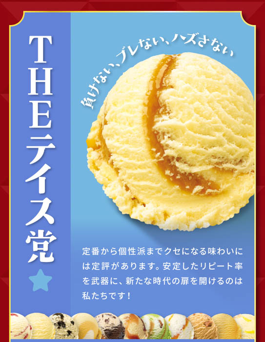 あなたは何党？！次世代エースがいま決まる！サーティワン党対抗フレーバー総選挙