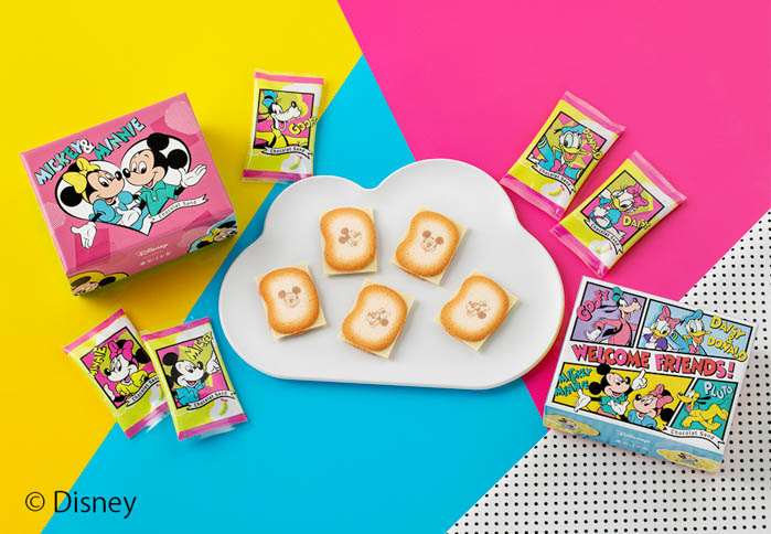 東京ばな奈とディズニーの夢のショップから、レトロかわいいミッキー達のスイーツ誕生！キュートな豆皿付きセットは、通販限定登場