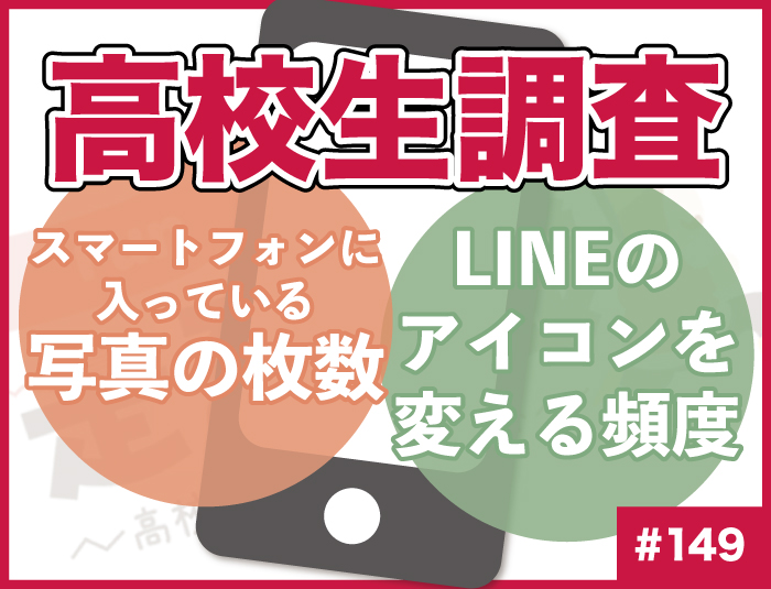 【高校生調査】#149 高校生のスマートフォンに入っている写真の枚数、LINEのアイコンを変える頻度は？