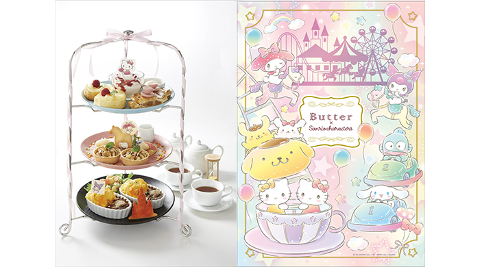 【パンケーキ専門店Butter×サンリオキャラクターズ】コラボキャラクターのアフタヌーンティーセットやパンケーキ、フードメニュー、ドリンクなどが限定発売！