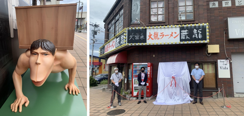 今度は「車力の巨人」が日田駅そばに登場！「車力の巨人型リサイクルBOX」の完成披露除幕式を開催！