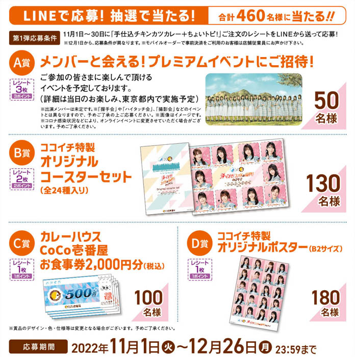 日向坂46×ココイチ『帰ってきた！ココイチ de HAPPY！キャンぺーン』第1弾！『ちょいトピ！ de HAPPY！キャンペーン』が11月1日（火）からスタート！