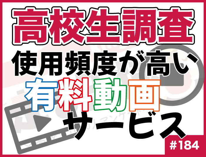 【高校生調査】＃184 高校生の使用頻度が高い有料動画サービスは？