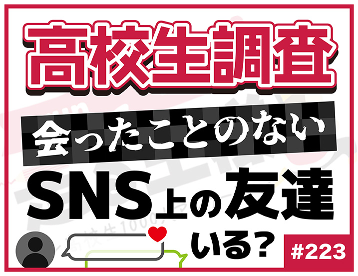 【高校生調査】＃223 高校生には会ったことのないSNS上の友達はどれくらいいるの？