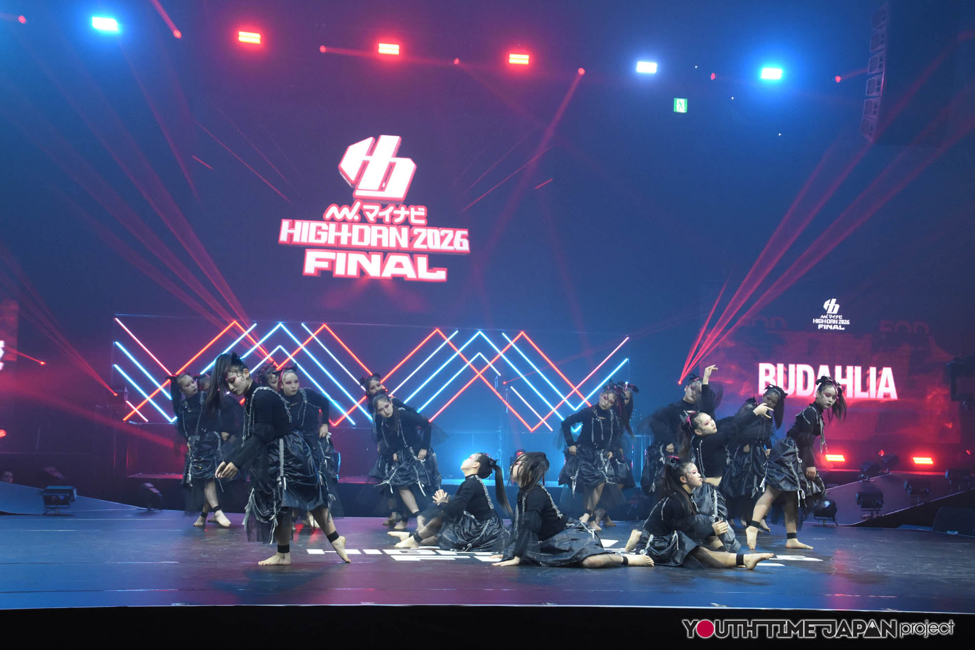 大阪産業大学附属高等学校「BUDAHLIA」のハイダンファイナル2026でのパフォーマンス中の写真