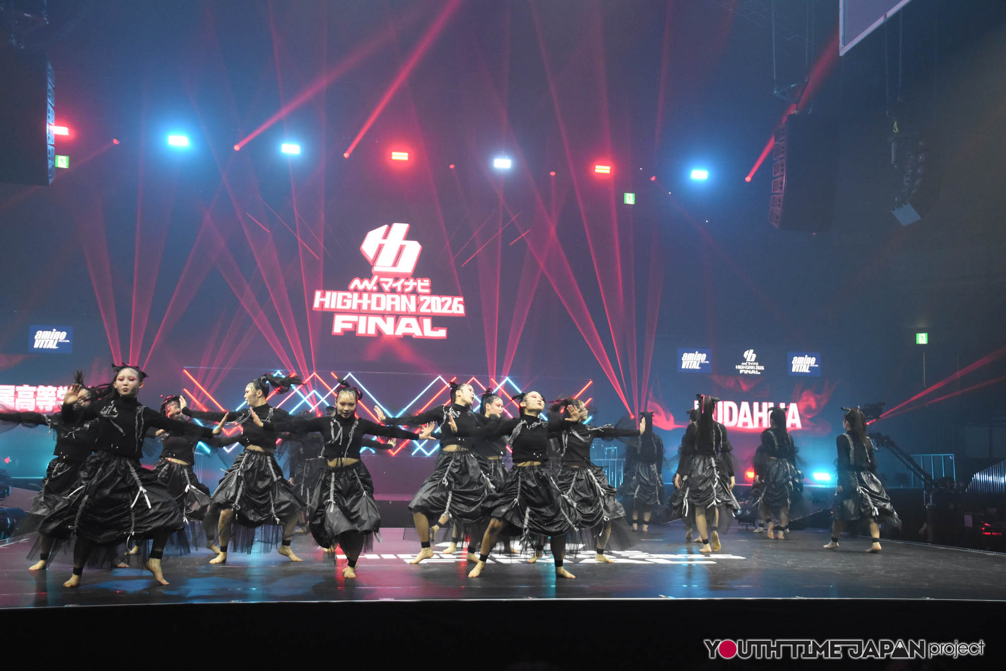 大阪産業大学附属高等学校「BUDAHLIA」のハイダンファイナル2026でのパフォーマンス中の写真