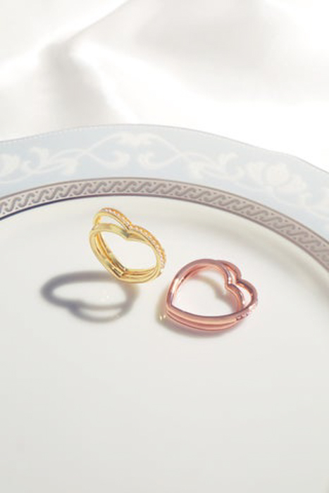 Heart Light Double Line Ring