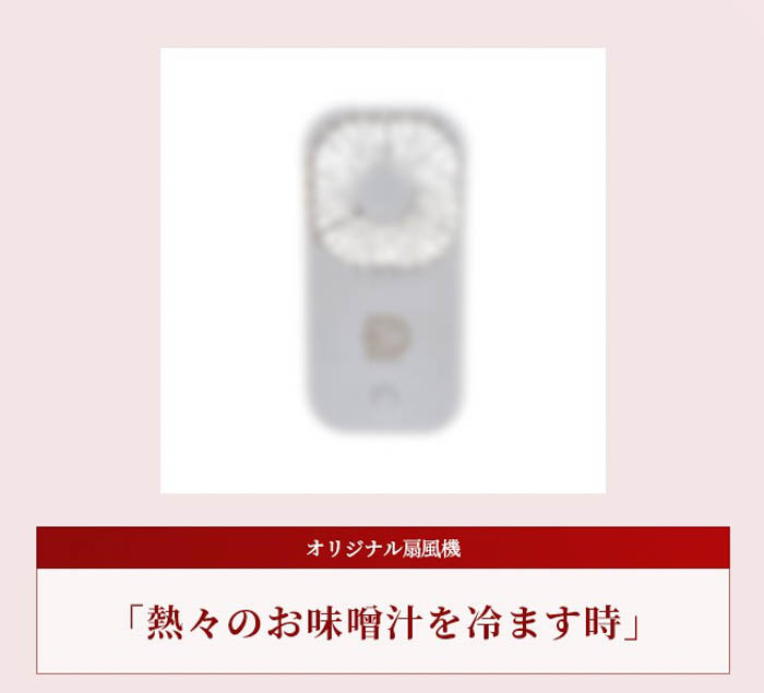 「熱々のお味噌汁を冷ます時」(扇風機)